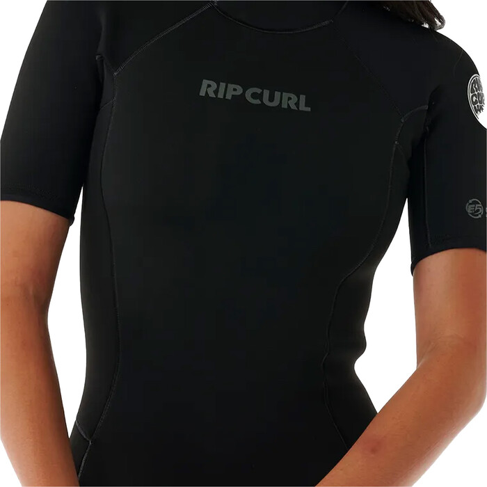 2024 Rip Curl Mulheres Dawn Patrol 2mm Back Zip Shorty Wetsuit 136WSP - Black